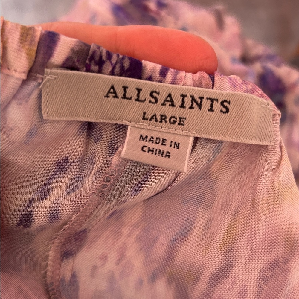All Saints Purple and White Patterned Maxi Dress - Picture 5 of 6